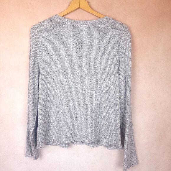 Tahari Gray Knit Sweater Snap Front Cardigan Size XL - Picture 4 of 4